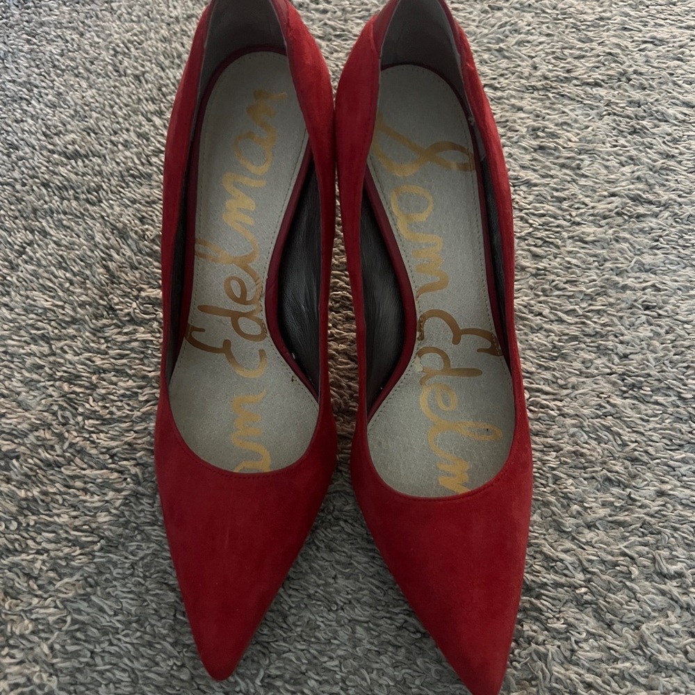 Sam Edelman Bold Red Suede Heels